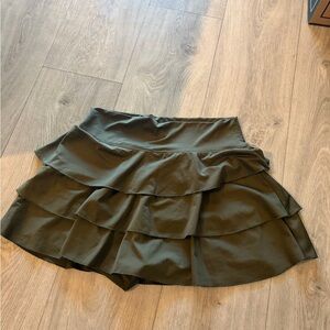 Altar'd State Army Green Tiered Workout Skirt